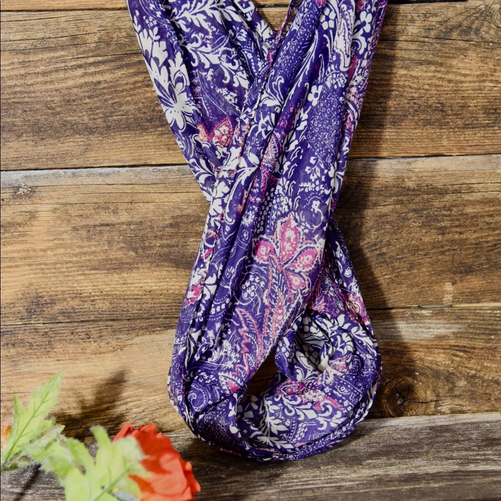 Purple/Pink Infinity Scarf Floral beautiful accessory